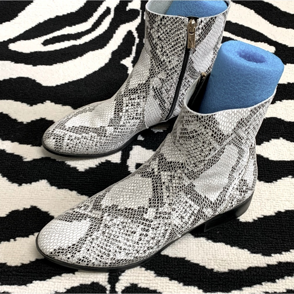 Topshop Klaus Python Snake Print Booties Size 40 - image 3